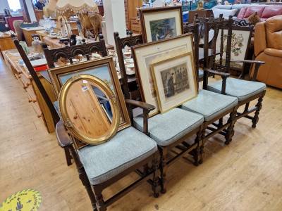ERCOL EXTENDING TABLE + 6 X CHAIRS