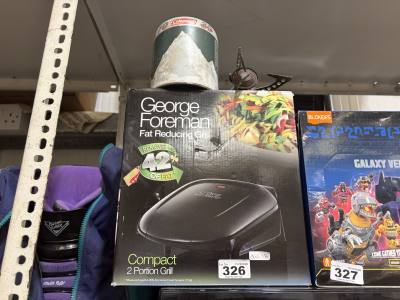 GAS BOTTLE + STOVE HEAD + NEW GEORGE FOREMAN 