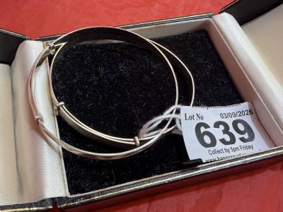 2 X SILVER BANGLES