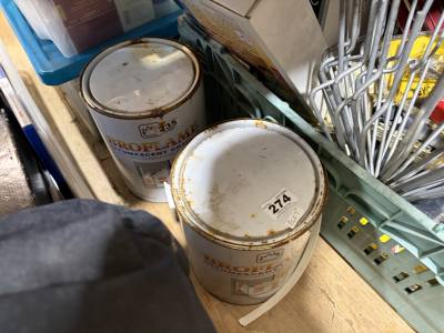 2 X TINS OF FIREPROOF PAINT