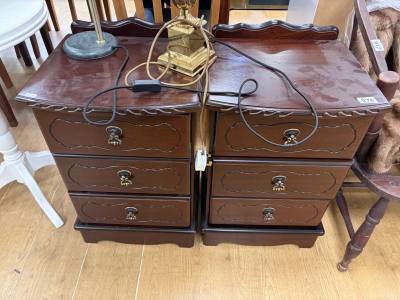 PAIR OF MAHOGANY BEDSIDE CABINETS