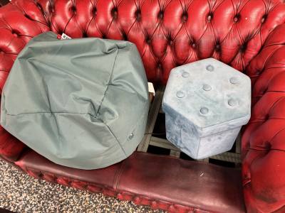 RUG, BEAN BAG + STOOL 