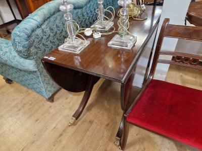 INLAID MAHOGANY DROP LEAF TABLE