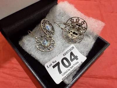 2 X PAIRS OF SILVER EARRINGS
