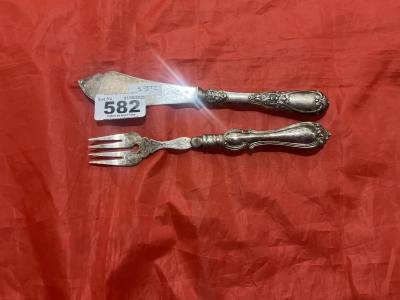 SILVER KNIFE +  SILVER PLATE FORK