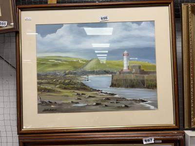 OIL UNDER GLASS SIGNED MAGEE