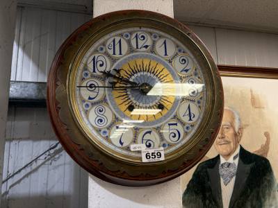 ARTS + CRAFTS PORCELAIN FACE CLOCK (REPAIR QUARTZ)