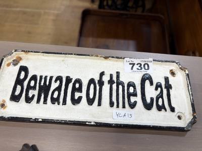 BEWARE OF THE CAT SIGN