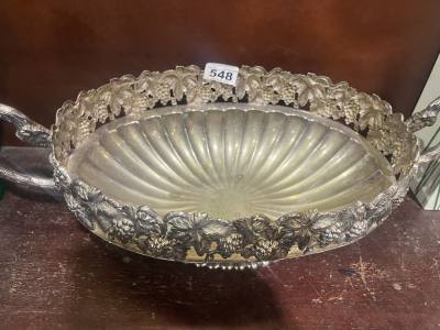 PORTUGUESE SILVER PLATED GRAPEVINE BOWL