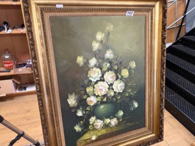 ROBERT COX FLORAL STILL LIFE OIL ON CANVAS