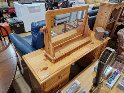 PINE DRESSING TABLE + MIRROR