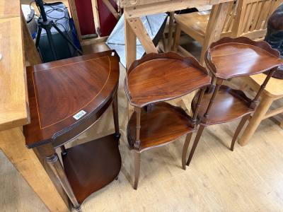 3 X MAHOGANY SIDE TABLES