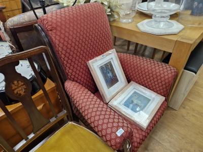 EDWARDIAN FIRESIDE CHAIR