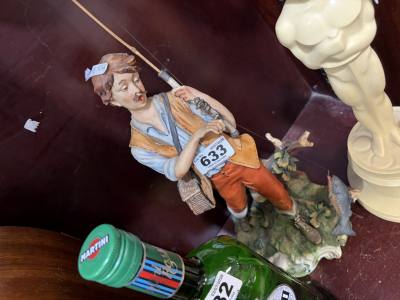 CAPODIMONTE FISHING  FIGURINE