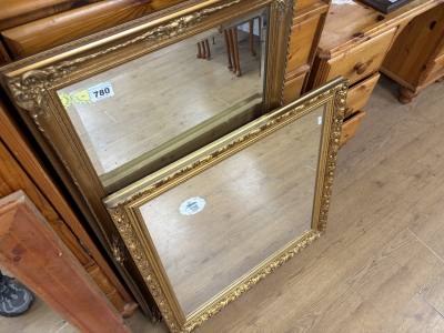 2 X GILT FRAMED MIRRORS