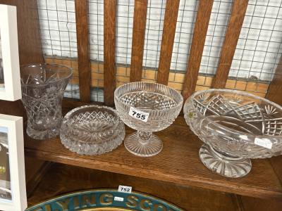 2 X TYRONE CRYSTAL BOWLS + OTHERS