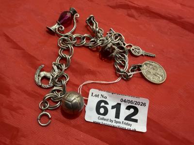 SILVER LOURDES CHARM BRACELET