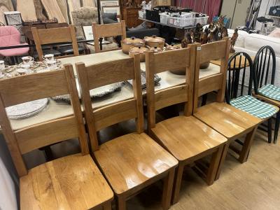 REFECTORY TABLE + 6 OAK CHAIRS
