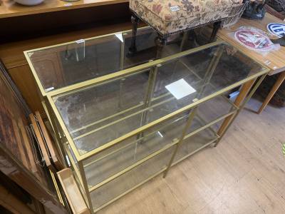 2 X GLASS HALL TABLES