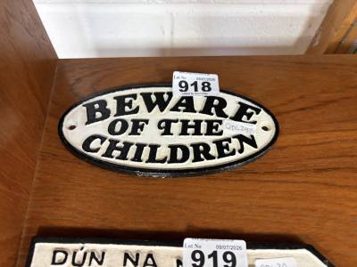 BEWARE THE CHILDREN SIGN