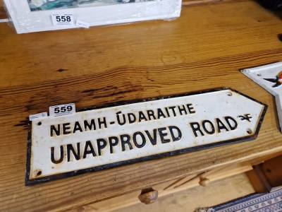 CAST ROAD SIGN