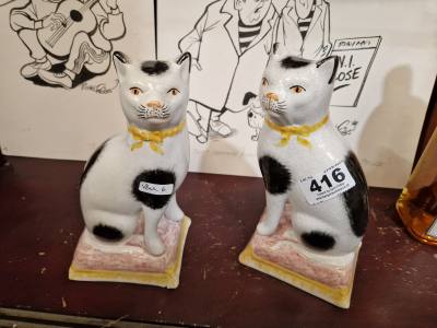 PAIR OF STAFFORDSHIRE CATS