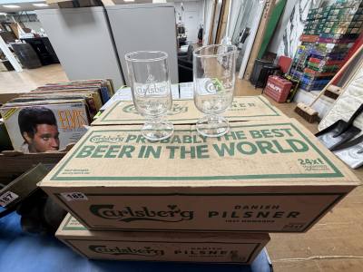 2 X BOXES OF CARLSBERG GLASSES