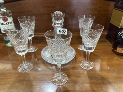 TYRONE DECANTER + 6 X GLASSES