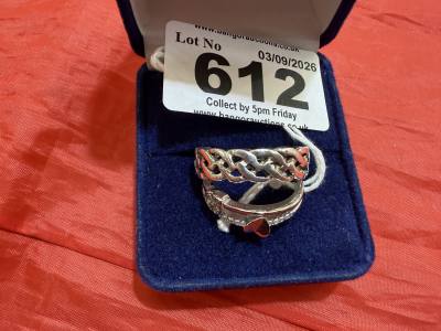 SILVER DRESS RING + SILVER BAND (6.8 GRAMS)