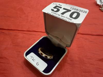 9 CT GEMSTONE BAND (FOR REPAIR)