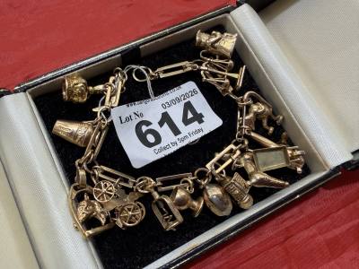 9CT CHARM BRACELET