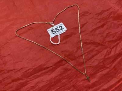 9CT GOLD CHAIN + CROSS PENDANT (4 GRAMS)