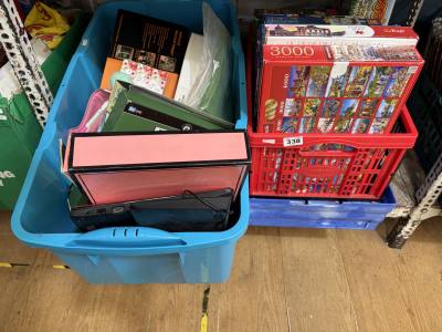 2 X BOXES OF GAMES + BOX OF DISNEY MUGS