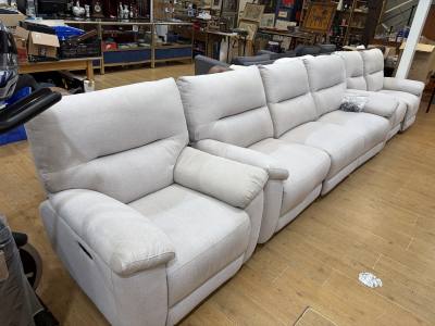 3 PIECE FABRIC ELECTRIC RECLINING SUITE (CHAIR NEEDS POWERPACK) 