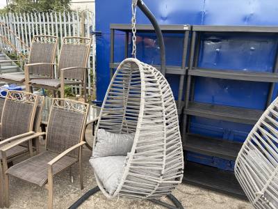 MODERN HANGING EGG CHAIR + STAND