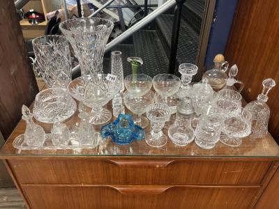WATERFORD JAR + LOT OF CRYSTAL