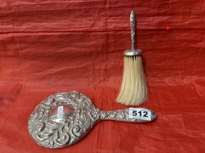SILVER BACK MIRROR + SILVER HANDLES BRUSH