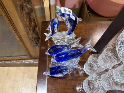 2 X GLASS DOLPHIN GROUPS