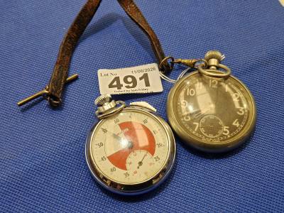MILITARY POCKET WATCH + STOPWATCH