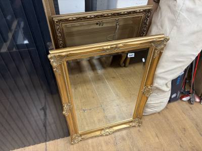 GILT WALL MIRROR + OTHER