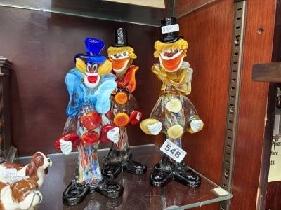3 X GLASS CLOWNS