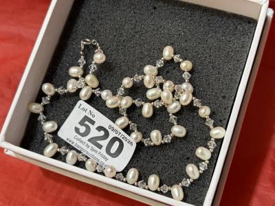 ARGENTO SILVER + PEARL NECKLACE