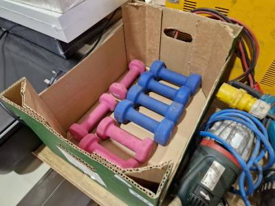 BOX OF DUMBELLS 
