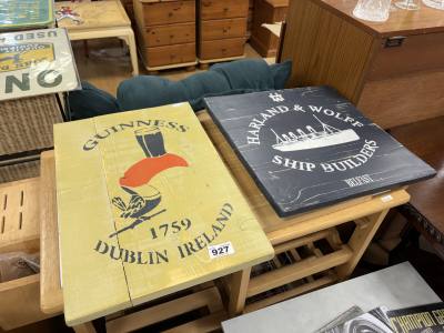 2 X WOODEN BAR SIGNS
