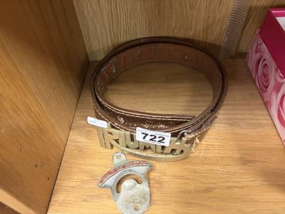 BRASS TRIUMPH BELT + COCA COLA BOTTLE OPENER 