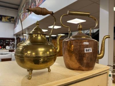 2 X BRASS KETTLES