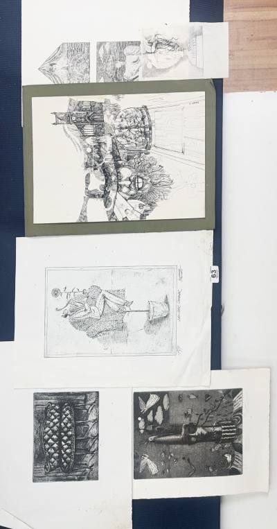 6 X ELIZABETH TAGGART UNFRAMED SKETCHES