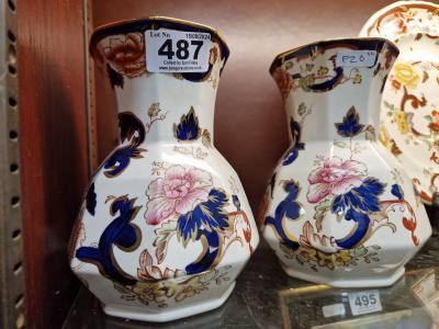 PAIR OF MASONS VASES