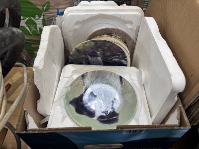 BOX OF PICTURE PLATES