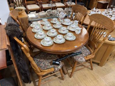 OAK TABLE + 4 X CHAIRS